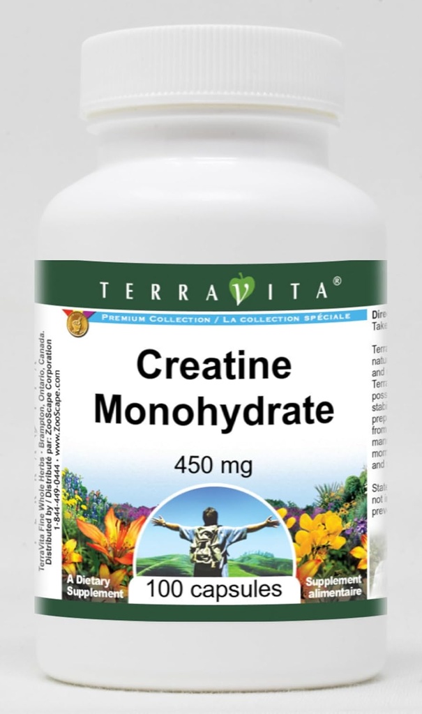Kretine Monohidrat - 450 mg (100 Capsules, ZIN: 510887)