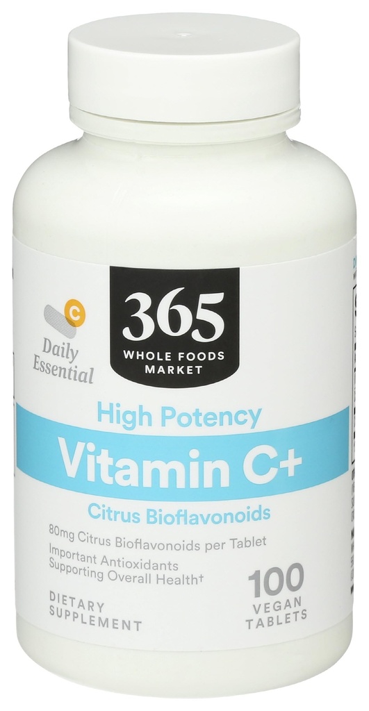 365 by Whole Foods Market, High Potency Vitamin C+, 80 mg Citrus Bioflavonoids, Vegan, 100 Tablet