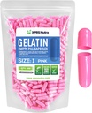 XPRS Nutra Boyutu 1 Boş Kapsüller - 500 Kont Boş Gelatin Capsules - Pill DIY Capsule - Pure Bovine Pill Gel Caps For Do-It- Yourself Supplements (Pink)