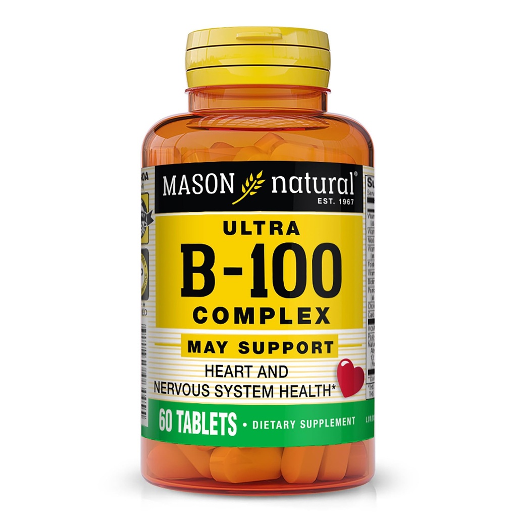 MASON NATURAL Ultra B,100 Kompleksi, 100,Day Supply, Normal Immune Desteği ve Enerji Metabolism