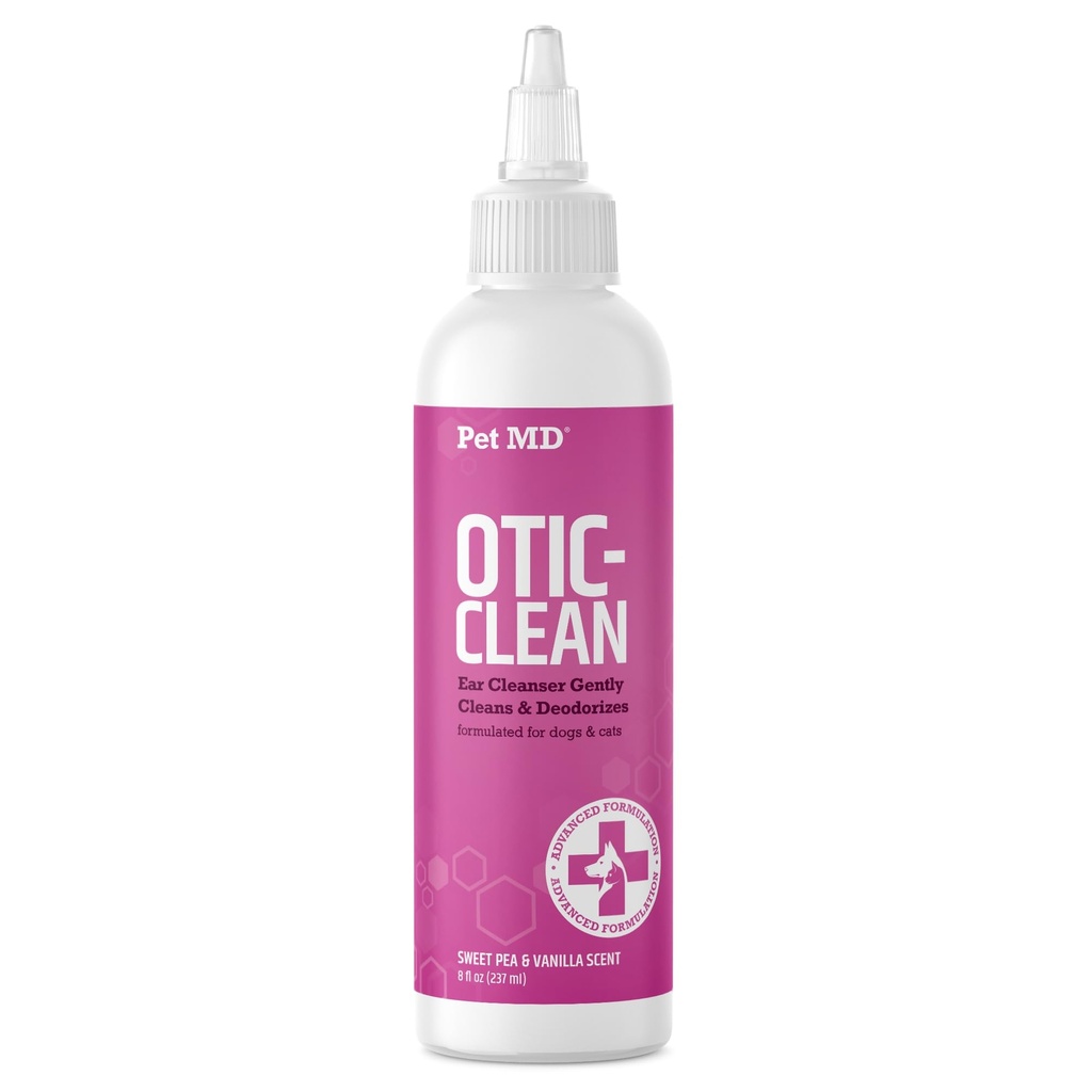 Pet MD Otic Temiz Köpek Kulakları Kediler ve Köpekler için Daha Temiz - Enfeksiyonlara Etkili, kaşıntı ve Kontroller Odor - 8 oz