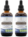 Ashwagandha Tincture Alkol Ücretsiz Ekstraksiyon, USDA Organik Ashwagandha Withania Somnifera Anti-Stress ve Relaxation 2x4 OZ