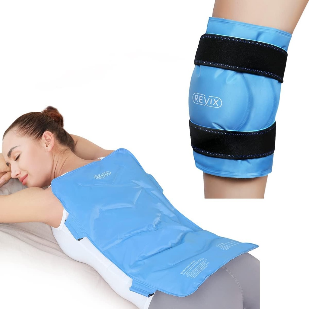 REVIX Injuries Reusable Large Gel Buz Geri Ağrı Yardımı ve XL Diz Buz Paketi Entire Diz After Surgery