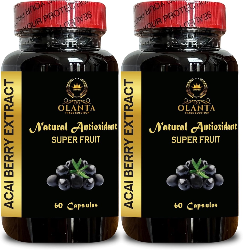 ACAI Berry Ekstraksiyon - acai Berry Diyet Capsules, Acaiges Superfood, Vitamin Water acai Blueberry, acai Berry Meyve Pills - 2 Şişe 120 Capsules