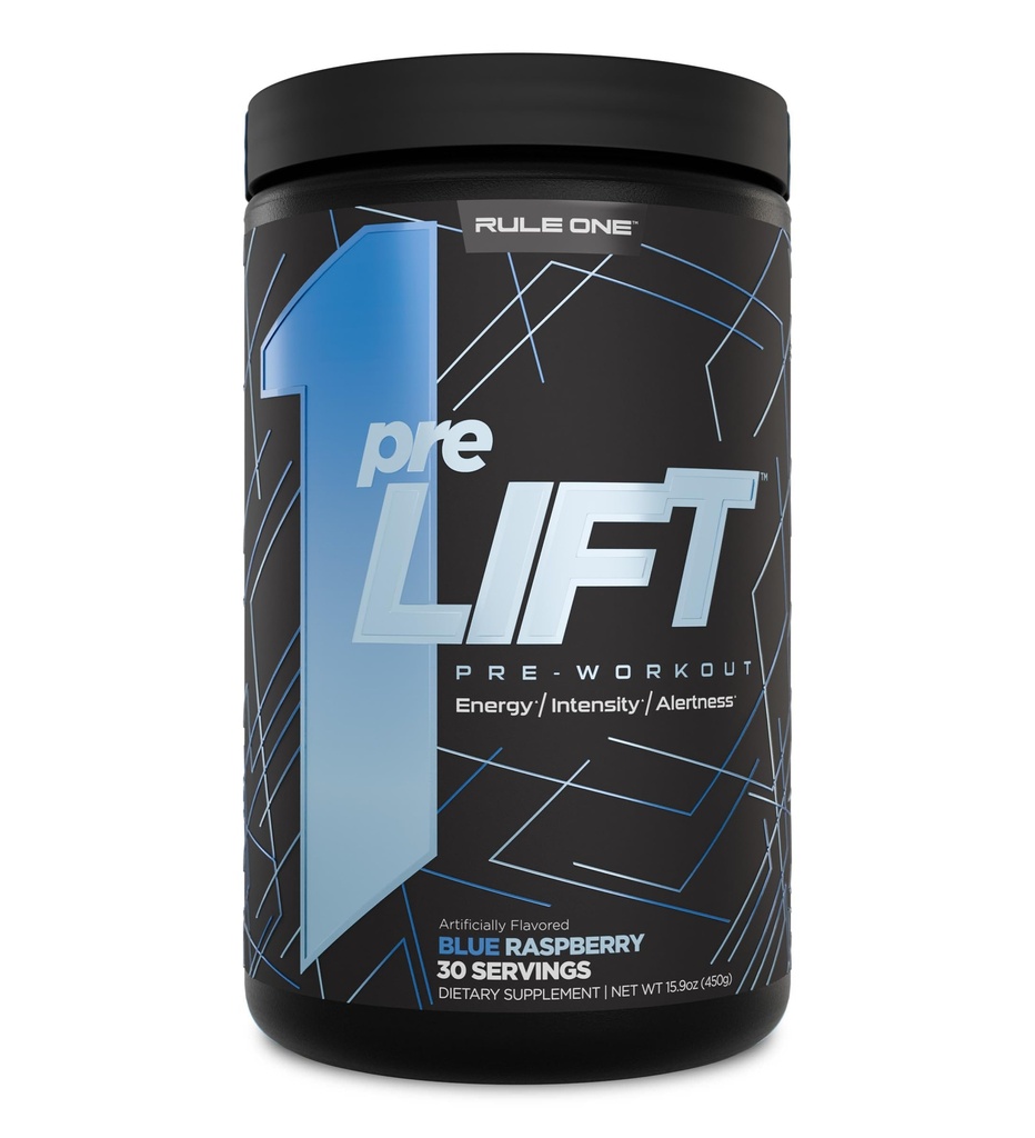 Kural 1 preLIFT Pre-Workout, 6g Citrulline, 3.2g Beta Alanine, 3 Caffeine Sources + 20 Diğerleri Enerji, Uyarılık ve Endurance (30 Hizmet, Blue Raspberry)