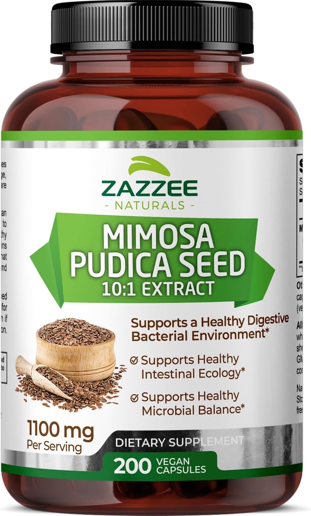 Zazzee Mimosa Pudica Tohum 10:1 Ekstraksiyon, 200 Vegan Capsules, 1100 mg, 3+ Moon Supply, Potent 10:1 Ekstraksiyon, Non-GMO ve All-Doal