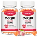 2 Pack CoQ10 Gummies, 5X Daha İyi Ab Metabolik Enerji ve Antioksit Desteği için Coenzyme Q10, 120 Peach Gummies