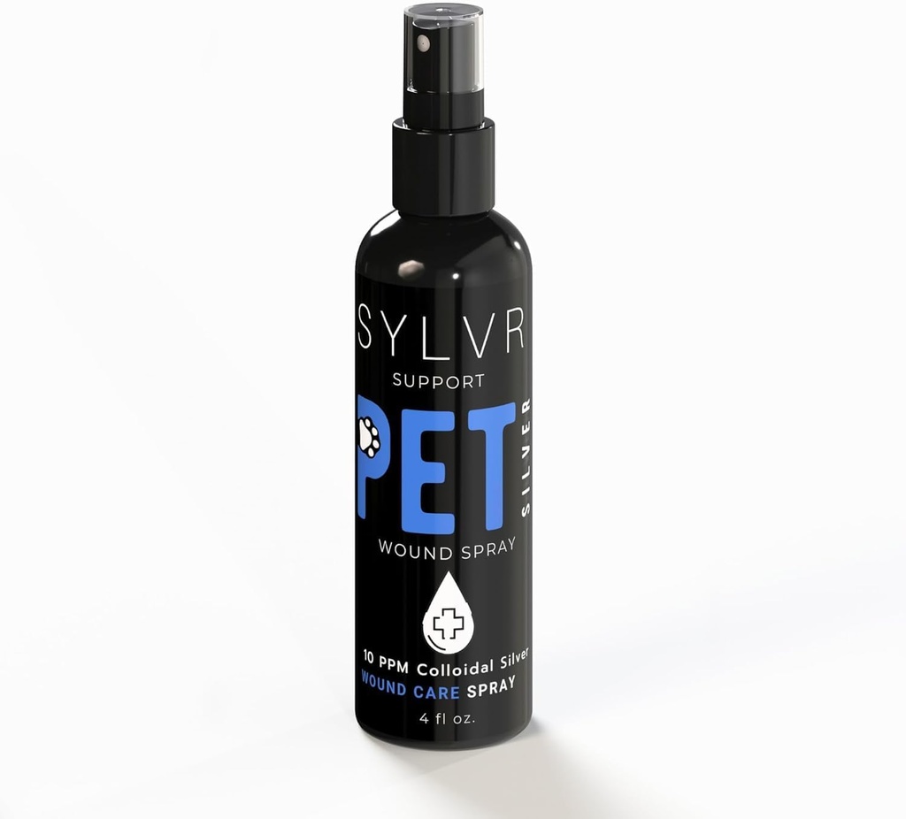 SYLVR WELLNESS- Colloidal Silver Sol Pet, Dog, Cat, Yara & Skin Mix with Nano Silver, Made in USA, All Natural (4 oz.)