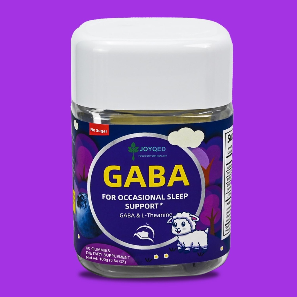 1, GABA Gummies Sleep Calm Gummies No Melatonin for Yetişkinler için L Theanine, 5-HTP, Vitaminler D3, Stres Yardımı, Barışlı Geri, Rahatlama Desteği Tamam, Blueberry, 60 Gummies, 30 günlük hizmet