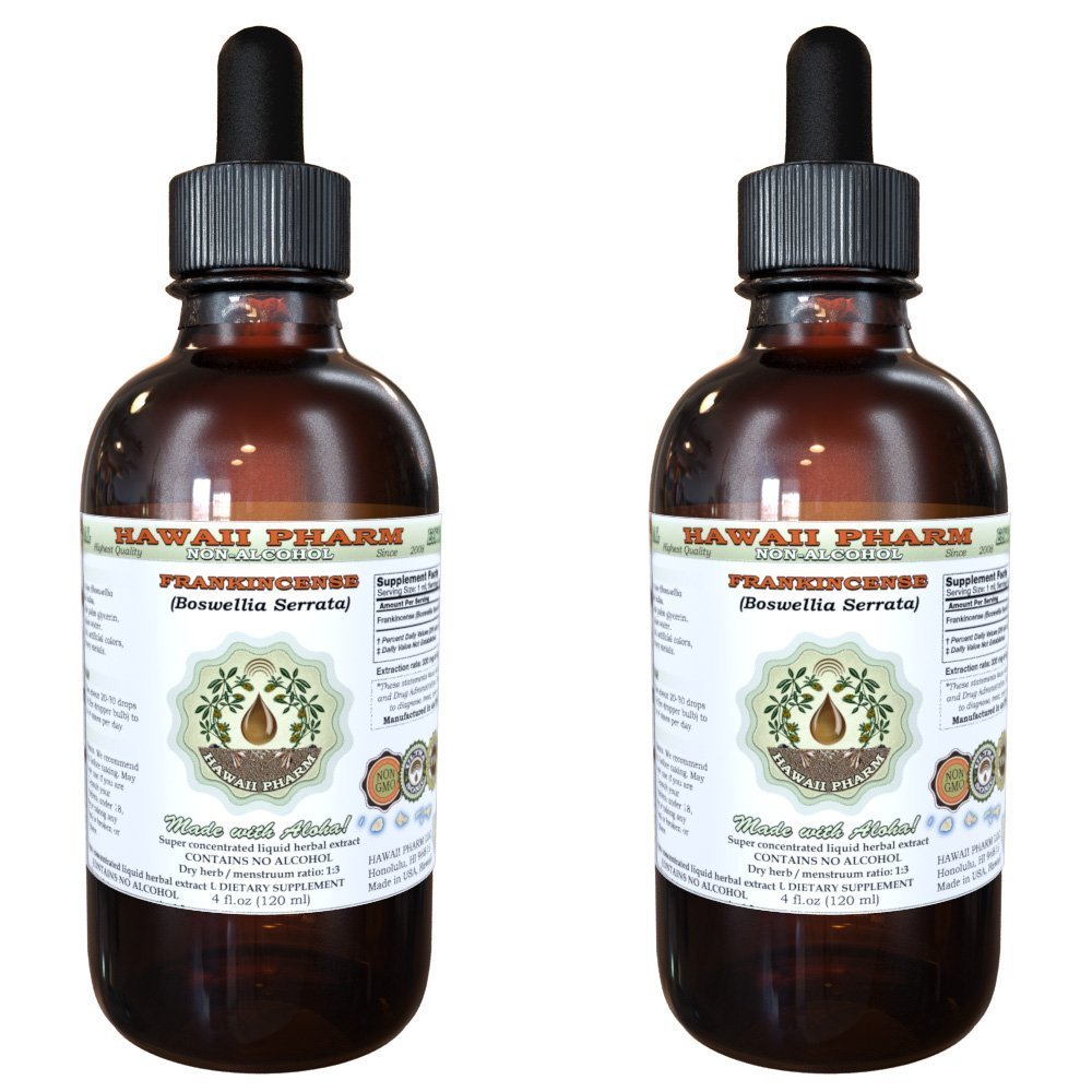 Frankincense Alkol Özgür Sıvı Ekstraksiyon, Frankincense (Boswellia Serrata) kuru temizleme Glycerite Hawaii Pharm Natural Herbal Supplement 2x4 ozz