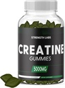 Sugar Free Kretine 5g for Men & Women - Chewable Kretine Monohidrat Gummies L-Theanine & Vitamin B12 5000 mg Body built Builder Strength Muscle - Pre-Workout Growth