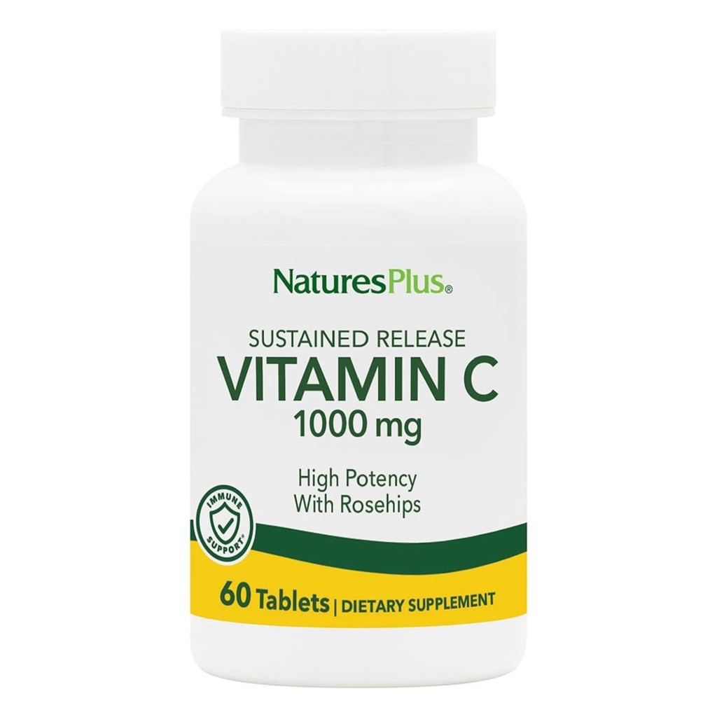 NaturesPlus Sustained release 1000 mg Vitamin C - 60 Tablet - Rose Hips - Vegetarian, Gluten Free - 60 Hizmetler
