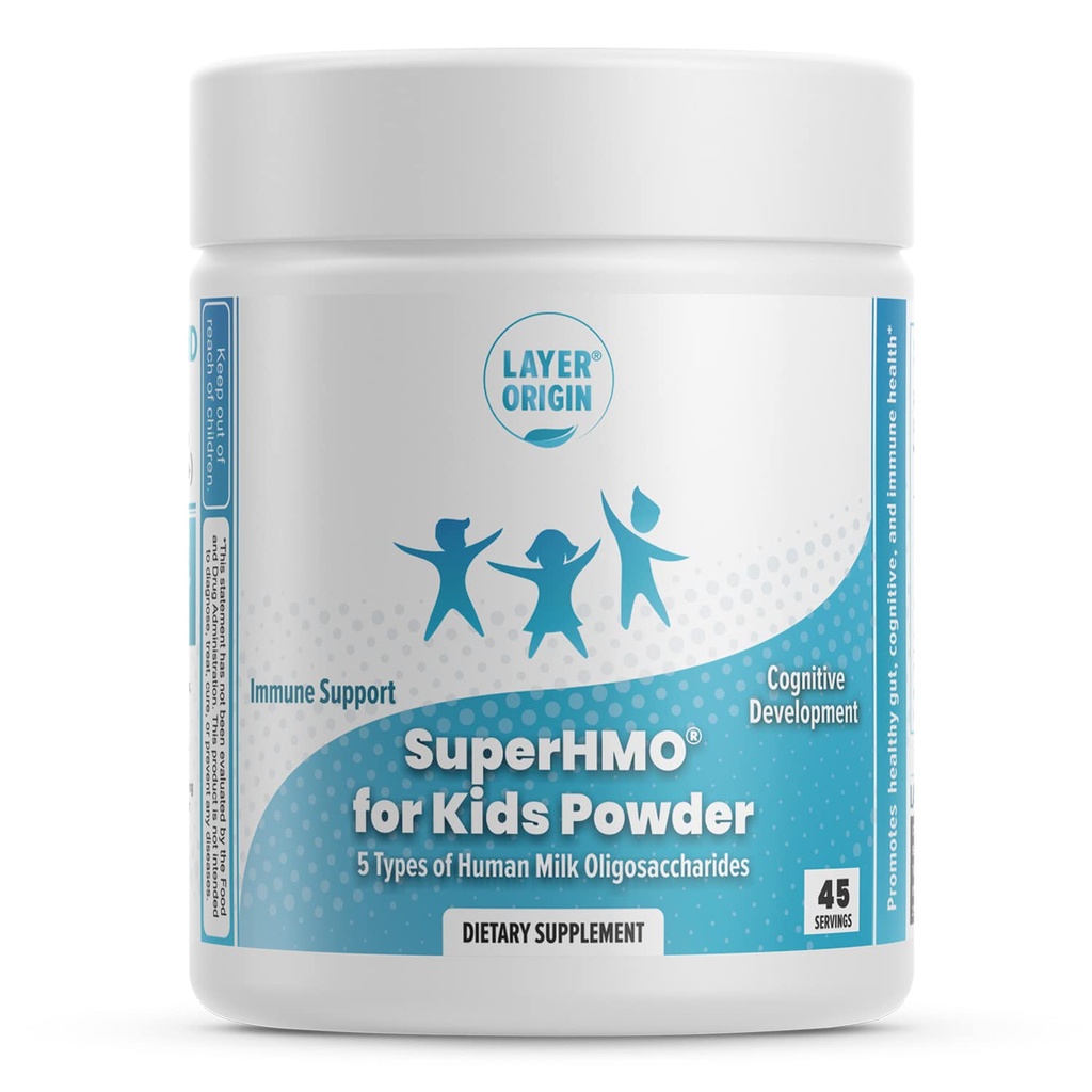 Çocuklar için SuperHMO Prebiyotik Mix - 5 HMOs for Gut, Digestion, and Cognitive Health, Toz, 45 Hizmetler