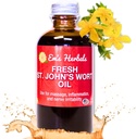 Em's Herbals Fresh St. John's Wort Oil - Wild Harvested in USA, Natural Solution for Nerve Discomfort, Skin Eruptions, Yara Bakımı, Scar, ve Marks - Skin, Face, Body, Hair, Masaj yağı (4 Oz)