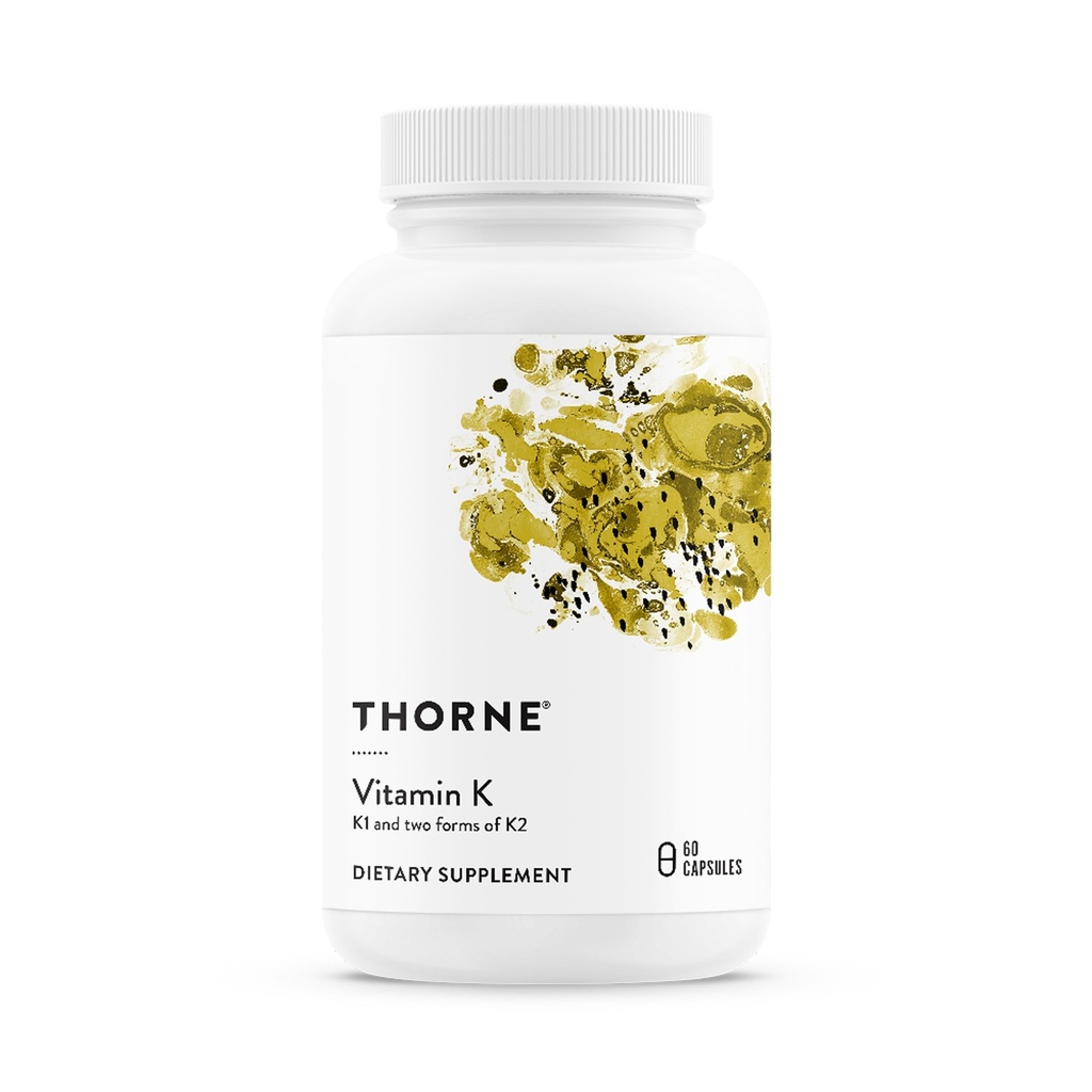 THORNE - Vitamin K - K1 ve K2 ( MK-4 ve MK-7) Tamam - Güçlü Bones* - Klinik olarak Studied Malzemeler - Gluten, Dairy & Soy-Free - 60 Hizmetler