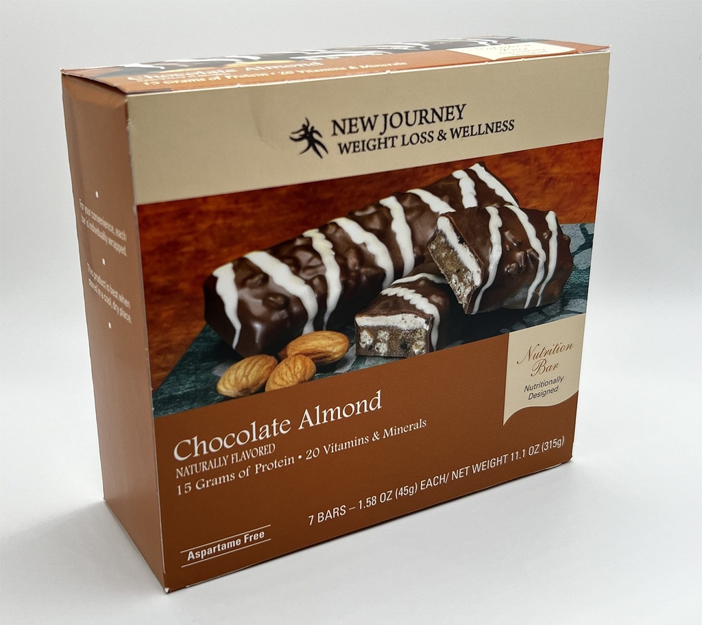 Çikolata Almond Bar - Yeni Yolculuğu Kilo kaybı ve Wellness - Yüksek Protein Beslenme Bar (7 bar/box)