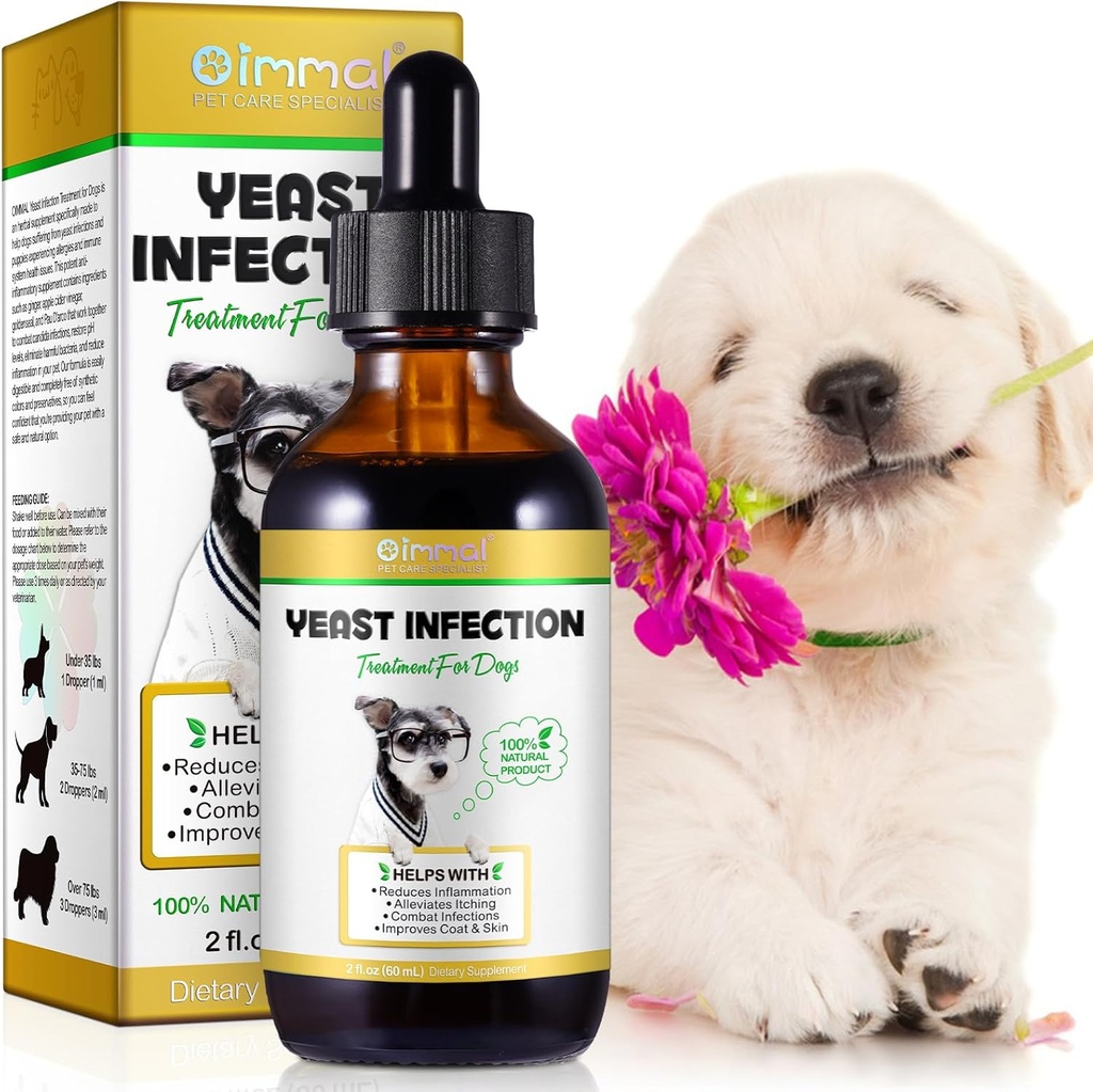 Köpekler için En Az Enfeksiyon Tedavisi, Köpek Kulak Enfeksiyonu Tedavisi Sağlıklı Itch Yardımı, Inflammasyon Yardımı, Alerji Yardımı ve Daha Fazla 2 Oz