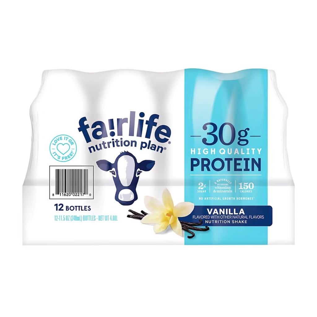 Fair Life Beslenme Planı Yüksek Protein Sıvı Shake, Vanilla, 11.5 Fl Oz, 12