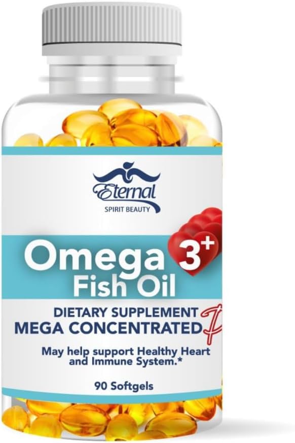 Ebedi Ruh Güzellik Omega-3 Balık Yağı – Kalp, Beyin ve Immune Desteği için Yüksek Lisans EPA & DHA Supplement – Mega Yoğun Formula – 60 Softgels