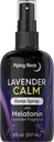 Piping Rock Melatonin Sleep Spray for Yetişkinler | 8 fl oz | Melatonin & Lavender for Yastık, Room & Body | Nighttime Calm Mist