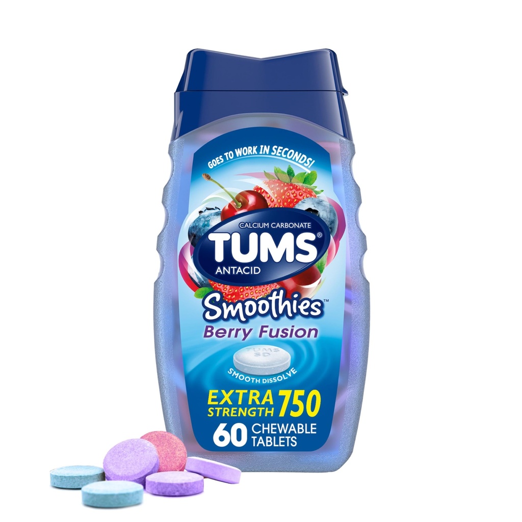 TUMS Antacid Smoothies Berry Fusion Tabletleri 60 Kont
