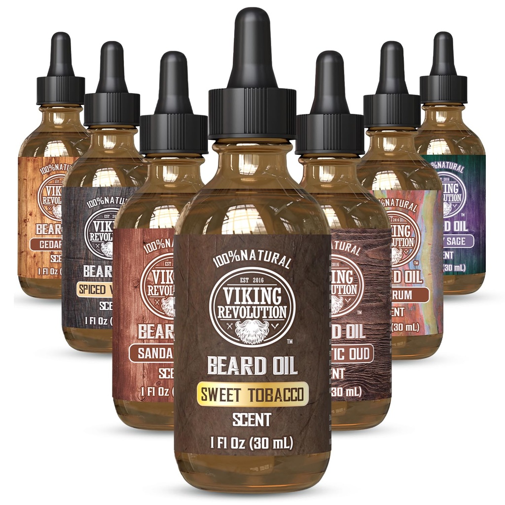 Viking Devrimi Erkekler için Tatlı Tütün Ayılı Petrol - Doğal Erkekler Argan Oil ve Jojoba Oil - Ayıd Softener, Güçler ve Moisturizeler - Erkekler için Ayılı Durumlar (Sweet Tütün,1Pack)