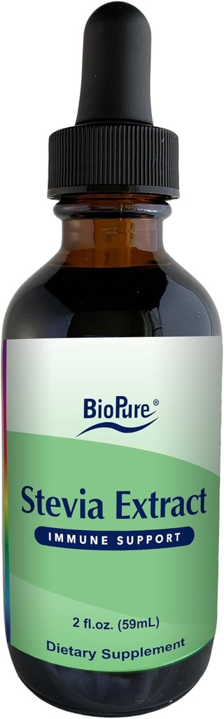 BioPure Stevia sertifikalı Organik Tür - Tüm Broşür Herbal Tincture with Bioaktif bileşikler Immune Function, Microbiome Balance & Gut Health - 2 fl ozz