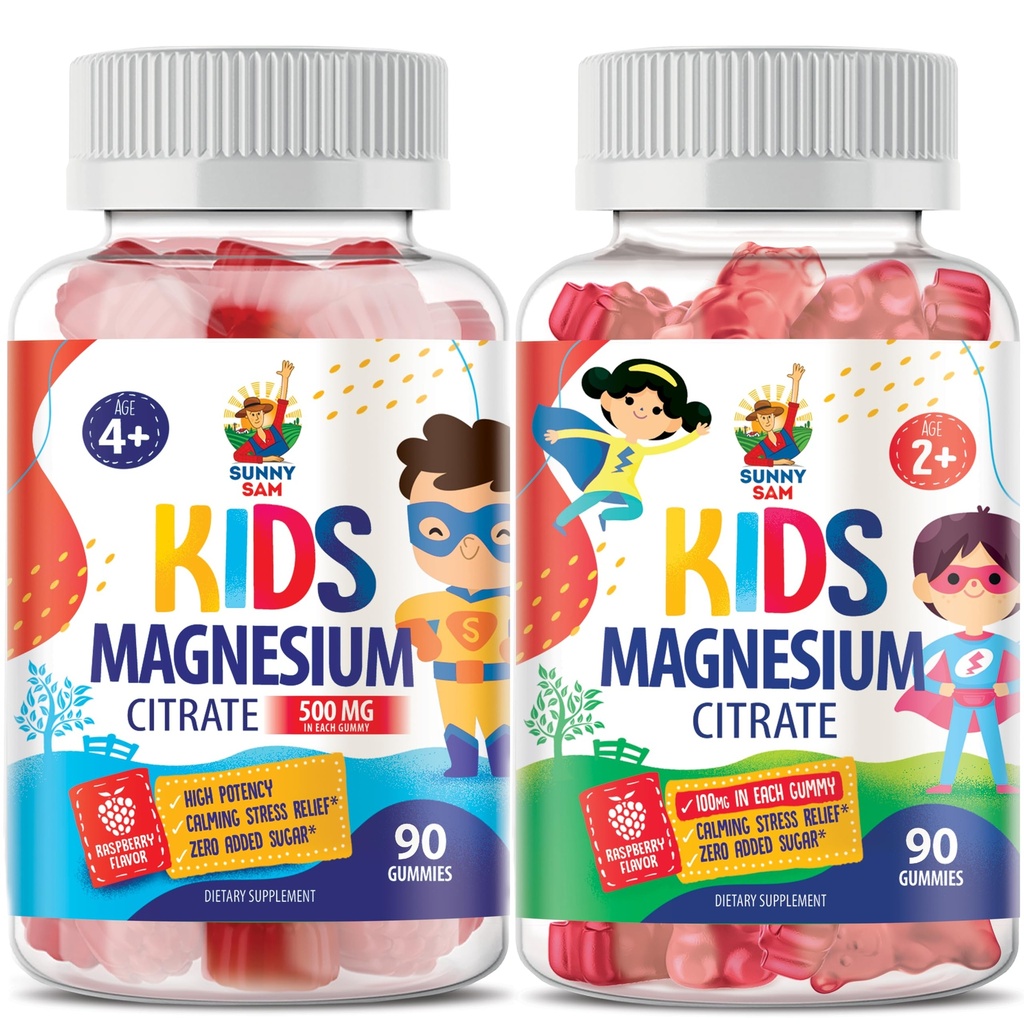 Sanny SAM Magnezyum Çocuklar ve Yetişkinler için Gummies - Calm Magnezyum Chews - Magnezyum Citrate Chewable Supplement for Mood & Muscle Support