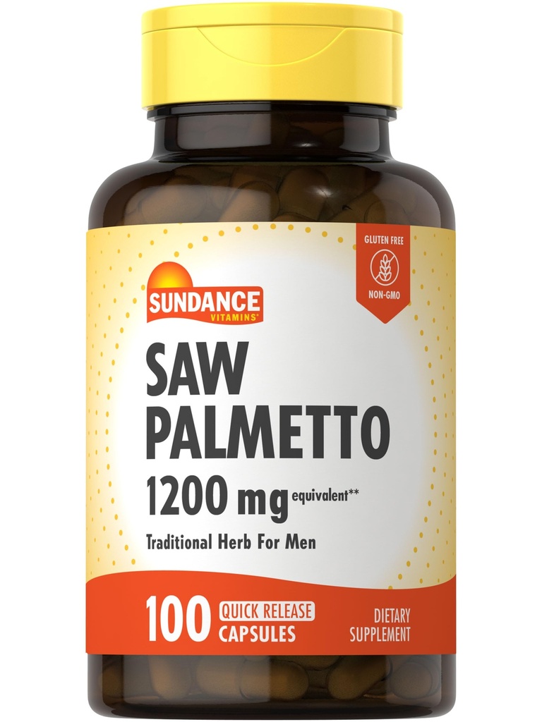 Sundance Saw Palmetto for Men | 100 Hızlı Yayın Kapsülleri | Non-GMO & Gluten Free Supplement Supplement Supplement