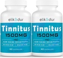 Ringing Ears için 1500 MG Tinnitus, Earnitus Supplement for Ear Ringing, Proprietary Herbal Mix, Ear Tinnitus for Women Men, (60 Caps, 2Pack)