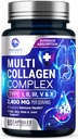 Saç, Nail, Skin - Tip I, II, III, V, X, Collagen Pills - Grass-Fed, Hydrolyzed for Bone and Joint Support for Women & Men, Non-GMO - 60 Capsules