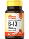 Sundance Vitamin B12 1000 mcg | Hızlı Dissolve Tabletler | Metilcobalamin | Vegetarian, Non-GMO & Gluten Free Supplement Supplement Supplement