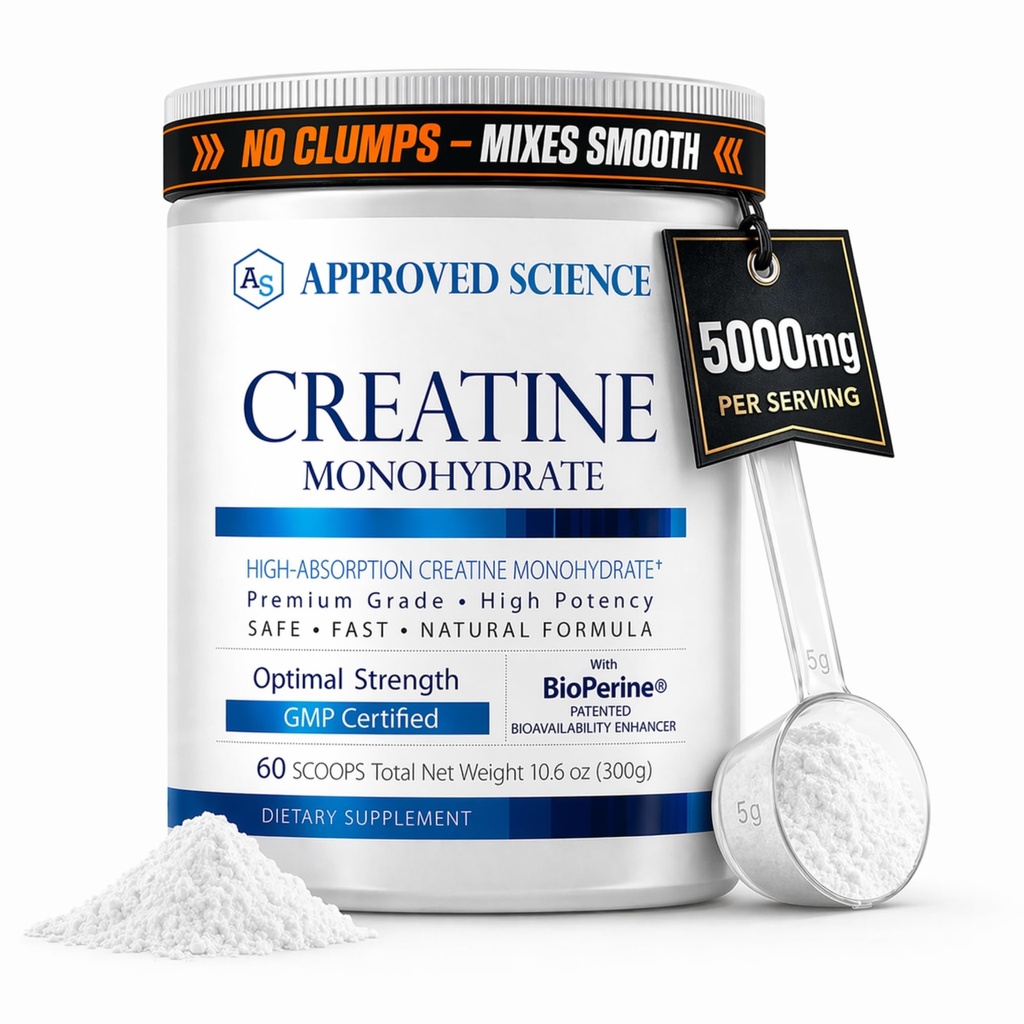 Onaylanan Bilim BiyoPerine ile Monohidrat Tozu - Destekler Lean Kas Büyüme ve Kurtarma - 60 Hizmet - 5g Per - Unflavored - Non-GMO, Vegan