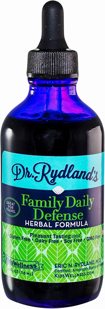Dr. Rydland'ın Herbal Supplement | KidsEness | Family Daily Defense | for Daily Use and Travel | 4 Ounce Şişe