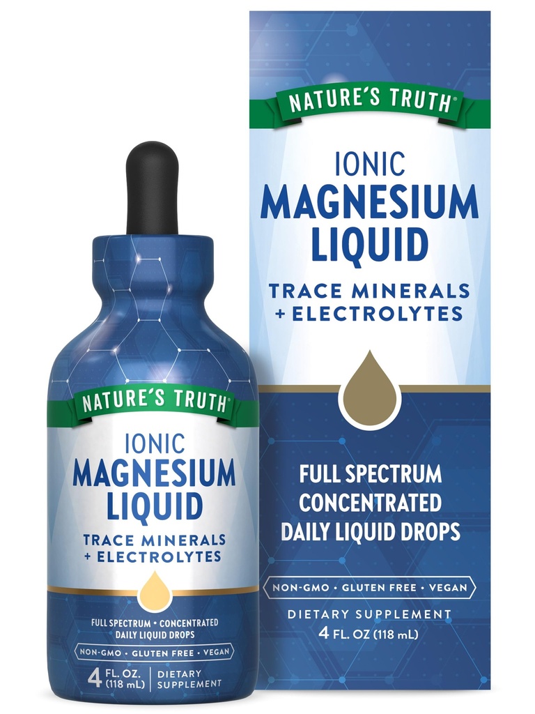 Nature's Truth Ionic Magnezyum Liquid Drops | 200 mg | 4 Akışkanlar | Electrolytes & Trace Minerals | Vegan, Non-GMO & Gluten Free Supplement Supplement