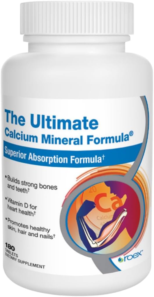 Roex Vitamins | The Ultimate Food Mineral Formula | Kalsiyum | Saç, Skin ve Nails | Tabletler | 180 Sayı