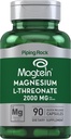 Piping Rock Magnezyum L-Threonate Capsules | 2000 mg | 90 Pills | Magtein | Tamam for Men and Women | Non-GMO, Gluten Free