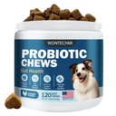 Köpekler için probiyotikler, Itchy Skin Itchy Ears, Gut Health, Yeast Balance, Allergies, Immunity, Dog Probiyotiks and Digestive Enzymes with Prebiyotiks, Reduce Diarrhea (Chicken, 120 çiğneme)