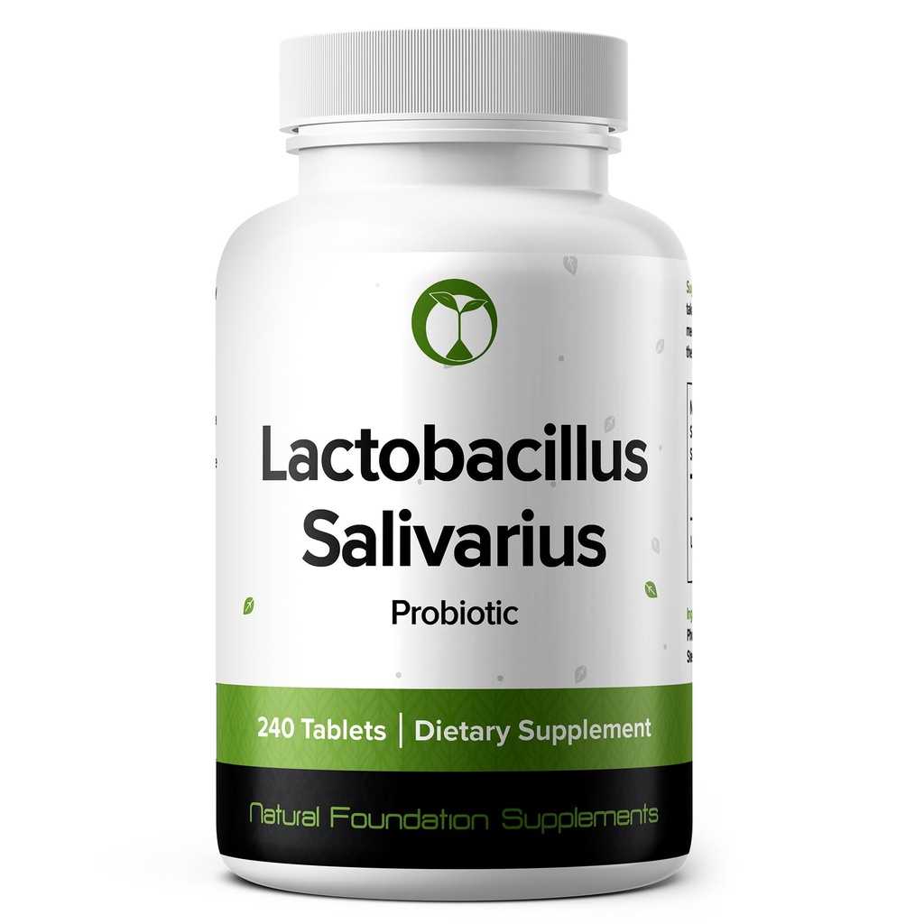 Lactobacillus Salivarius Probiyotik 240 Tablet (4 Ay Supply) - Araştırmalı Strain LS97 - 3 Milyar CFU - Digestive & Oral Health Support – GMP sertifikalı (240, Lactobacillus Salivarius)
