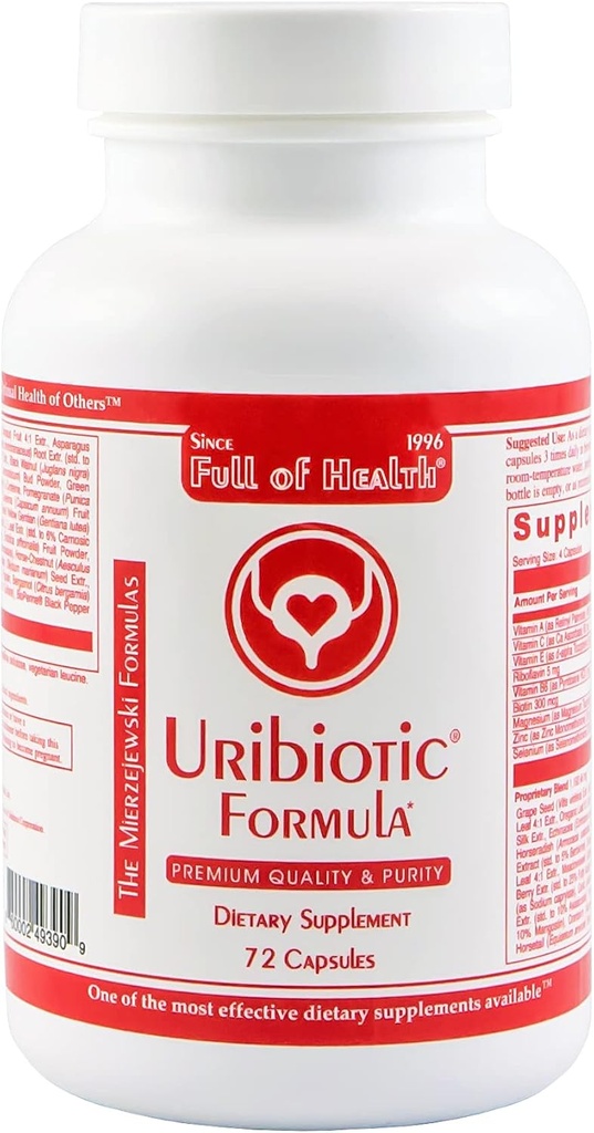 Uribiyotik Formula [72 Capsules] 2003'ten beri - Urinary Bladder, Prostate & Kidney Health | Diyetsel Supplement | 60 Kalite Malzemeler