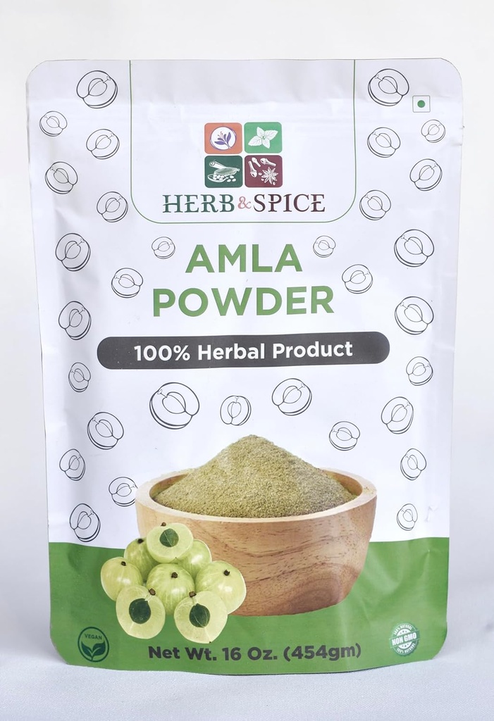 Organik Amla Toz, Lab ağır metaller, Vegan & Gluten Free, Hint Gooseberry Toz, Immune System için C vitamini, 100% Ayurvedic Superfood, Antioksis, Non-GMO 1 lb (454 Gram)