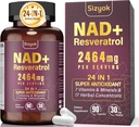 NAD Supplement, Liposomal NAD+ Resveratrol, NAD Resveratrol Supplement - Aging Defense, Energy, Focus - Ultra Antioksi Capsules,27