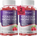 Potasyumli Magnezyum Gummies 500 mg Sugar-Free Magnezyum Glycinate Supplement with Magnezyum L-Threonate,Vitamin D3, Geliştirilmiş Leg Cramps,Muscle,Heart Health for Yetişkinler Raspberry Flavor 180 Count