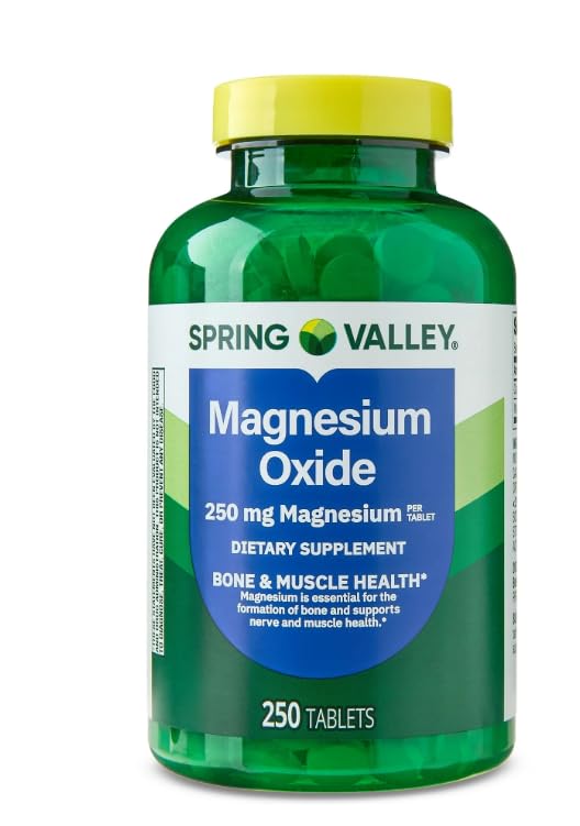Spring Valley, Magnezyum 250 mg, 250 Kont Tabletler, Bone & Muscle Health, Tablet Magnezyumler, Diyet Tamam +Sticker Dri Store