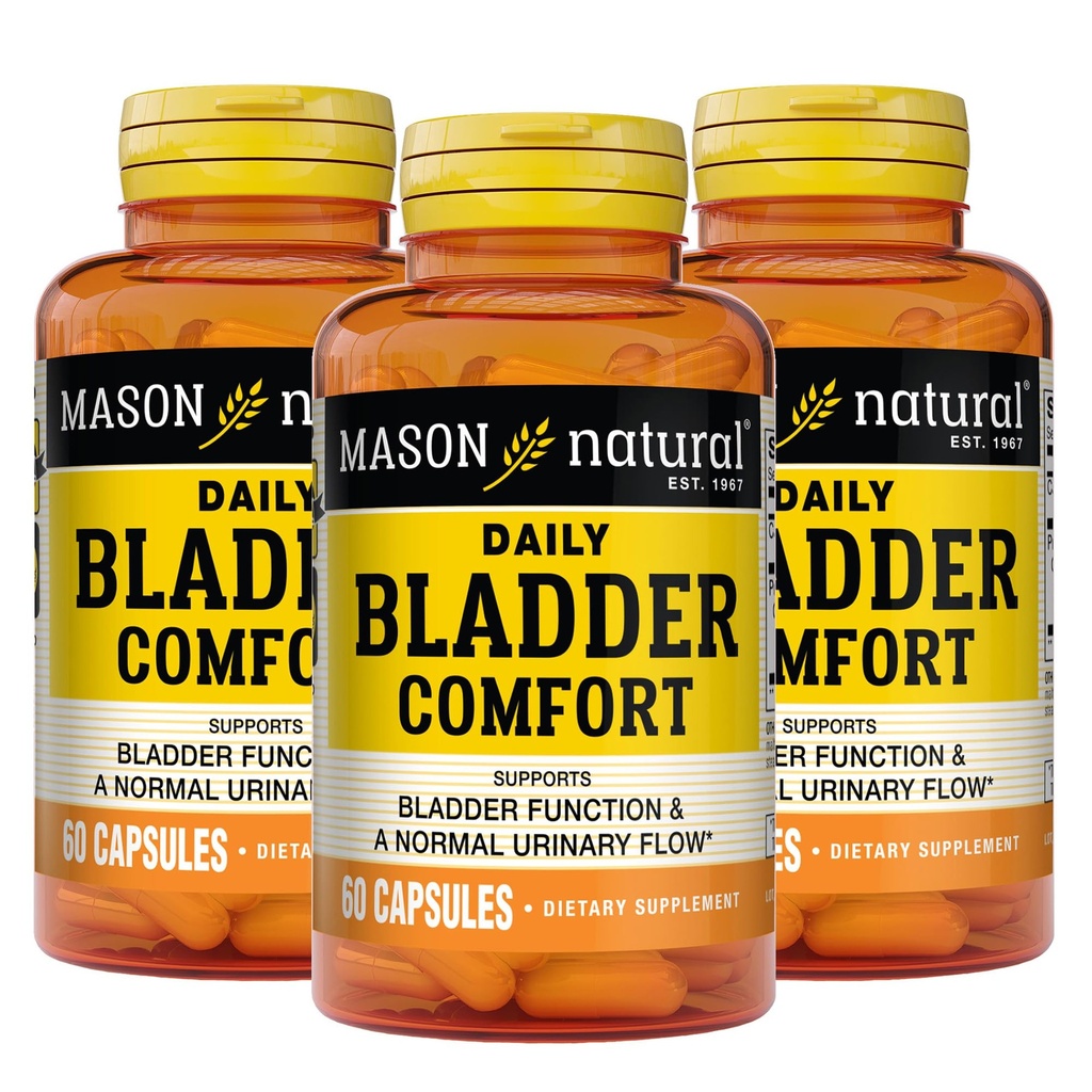 Mason Natural Daily Bladder Comfort, 30,Day Supply, Dracula, Pumpkin Seed ve Soy Germ Normal Bladder Fonksiyonlu Desteklemek için, 60 Capsules (Pack of 3)