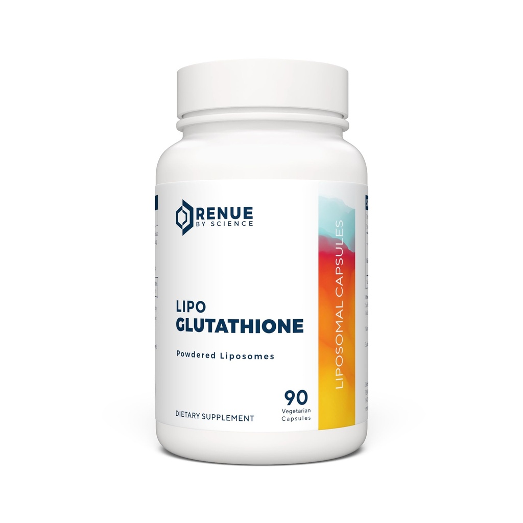 Renue By Science Glutathione | High Strength Glutathione Supplement | 90 Liposomal Glutathione Capsules - 130 mg Glutathione per Service | Non-GMO | Made in the USA & Third-Party Tested