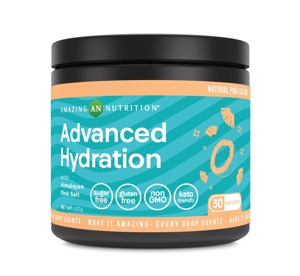 Şaşırtıcı Beslenme Gelişmiş Hydration, Electrolyte Toz 30 Hizmetler | Essential Minerals ile Paketlendi | Sugar-Free | Keto Friendly | Non-GMO | Gluten-Free (Doğal Pina Colada)