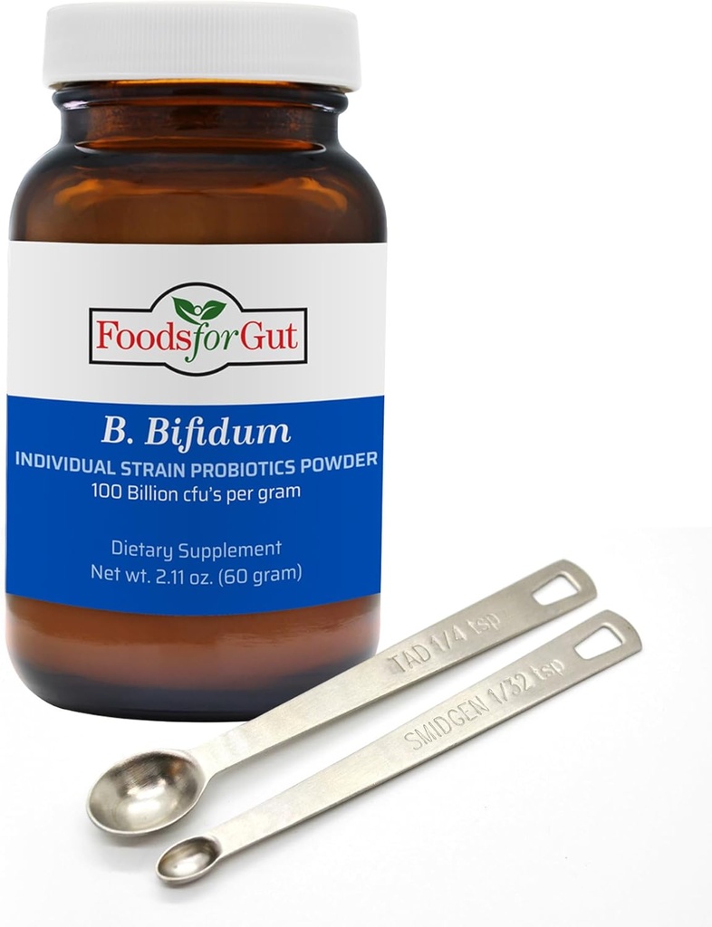Gut Bifidobacterium Bifidum Probiyotik Toz 100 Milyar cfu'nun | ABD'de Yapıldı | Katkıcı ve Immune Desteği | Yüksek Potency | B. Bifidum | 60 Grams (2.11 Oz)