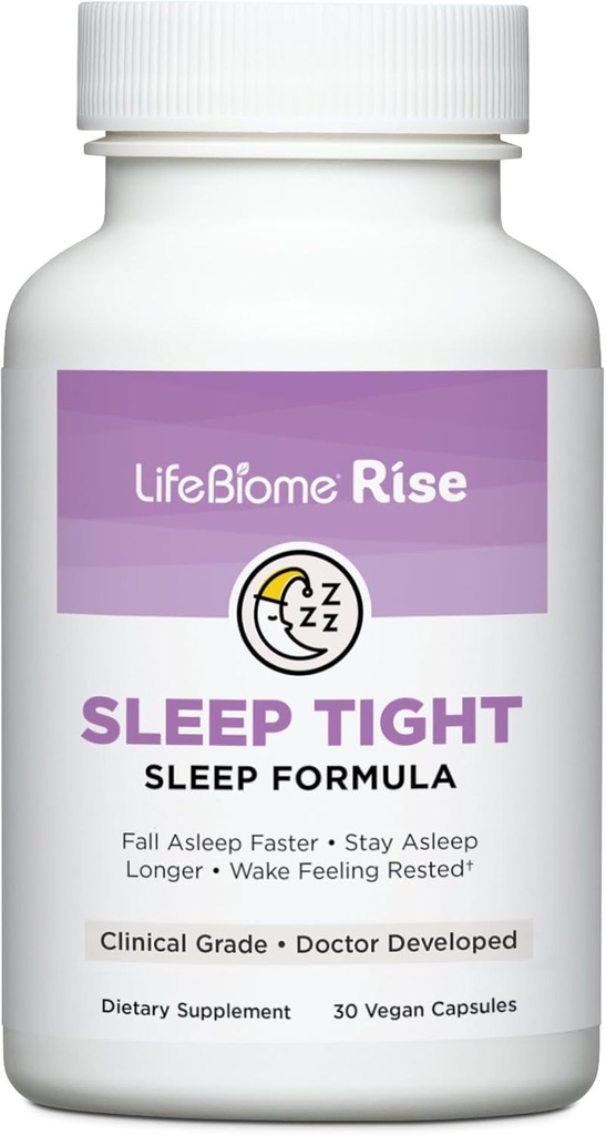 Sağlıklı Yollar LifeBiome Rise Sleep Dar with Immediate and Extended-Release Melatonin Plus GABA in Yenilikçi Microbeadlets Helps You Wind Down Fast for Deep, Restful Zzzs