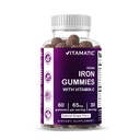 Vitamatic Iron 65 mg Gummies Supplement for Women & Men - 60 Vegan Gummies - Great Tasting Iron Gummy Vitaminleri C (1)